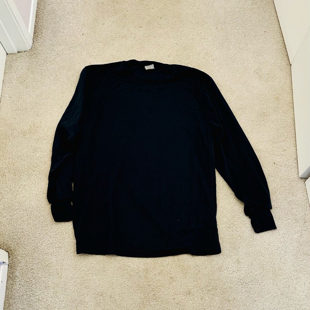 Polarmax Long Johns Shirt Men L Black Thermal Acclimate Dry Made in USA